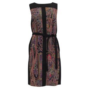 Etro Paisley-Print Belted Mini Dress in Multicolor Wool